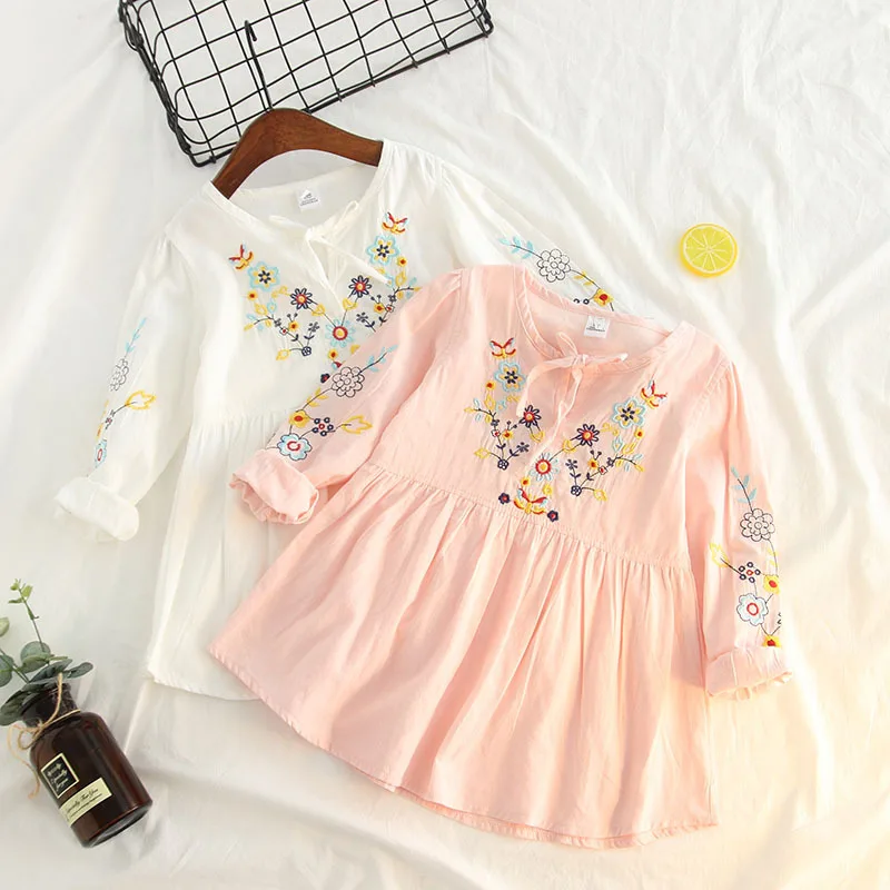 Childrenswear Ethnic-Style Long Sleeve Pure Cotton Embroidered Tops Shirt Dress Short Dress Girls Pullover Base Shirt
Childrenswear Ethnic-Style Long Sleeve Pure Cotton Embroidered Tops Shirt Dress Short Dress Girls Pullover Base Shirt