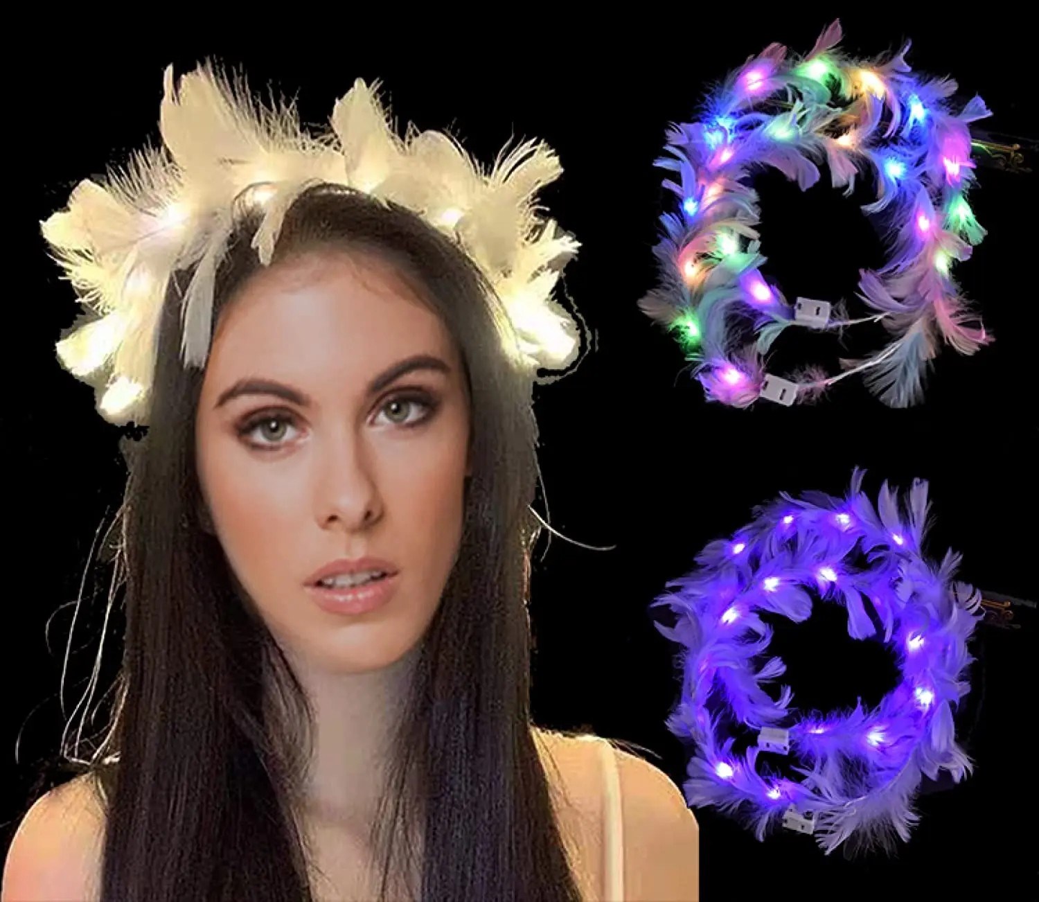 1pcs Christmas Blinking Light LED Flower Feather Wreath Headbands Neon Angel Halo Party Wedding Birthday Gift Club Bar Decor
1pcs Christmas Blinking Light LED Flower Feather Wreath Headbands Neon Angel Halo Party Wedding Birthday Gift Club Bar Decor