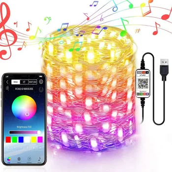 Bluetooth light string mobile phone APP copper wire light string USB bluetooth copper wire light string remote control F4
Bluetooth light string mobile phone APP copper wire light string USB bluetooth copper wire light string remote control F4