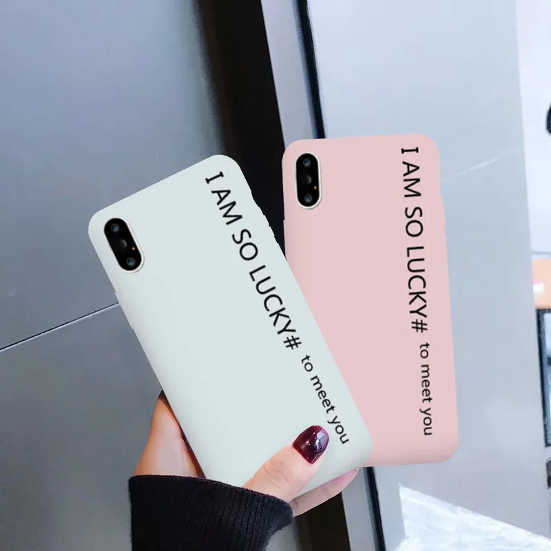 Чехол GYKZ с надписью для iphone X 11 Pro XS MAX XR 7 6 6S 8 Plus розовый белый мягкий силиконовый