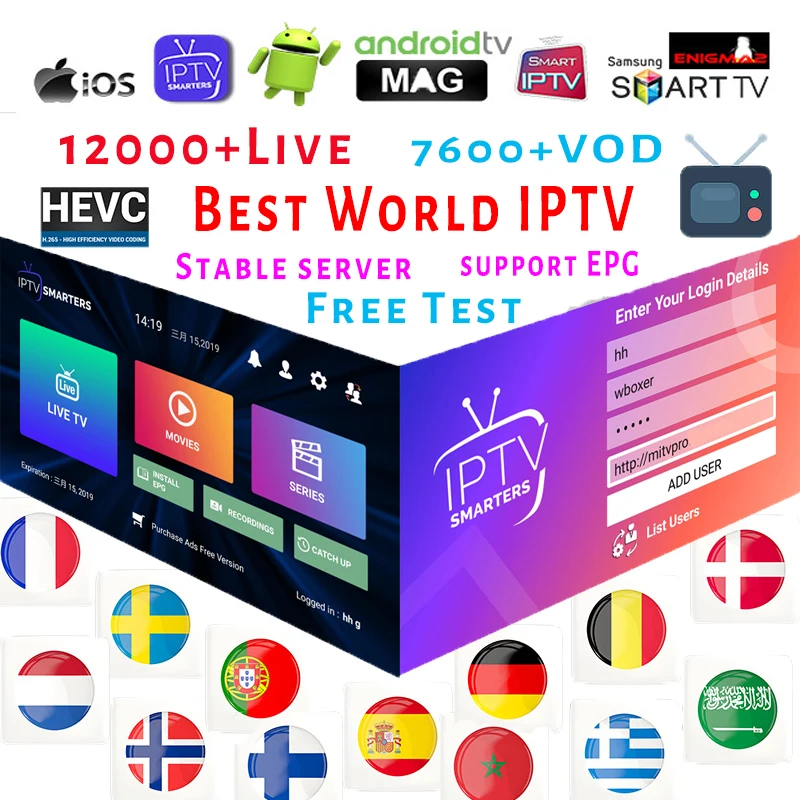 

IPTV France Sweden Germany Spain Italy Android IPTV smarters M3u subscription IPTV code Belgium Dutch Portugal French IP TV