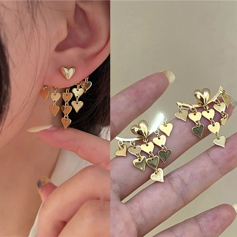 Gold Color Hearts Tassel Stud Earrings for Women 2022 Trendy Fashion Golden Heart Earring Studs Girl Birthday Party Jewelry Gift
Gold Color Hearts Tassel Stud Earrings for Women 2022 Trendy Fashion Golden Heart Earring Studs Girl Birthday Party Jewelry Gift