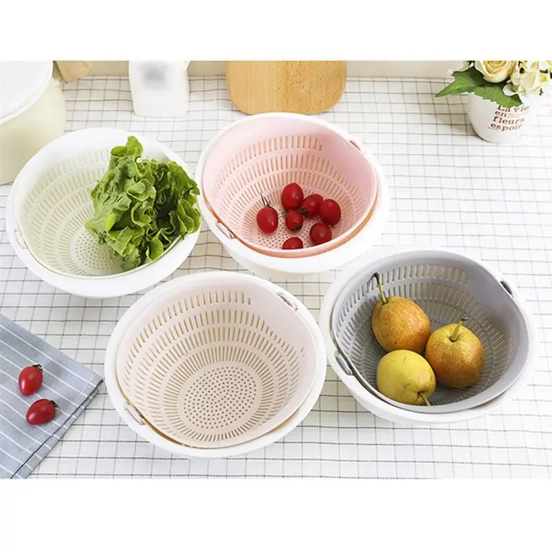 Double-Layer Draining Basket Rotating Washing Basket Multifunction Kitchen Drain Basket Multi-Purpose Storage Basket
Double-Layer Draining Basket Rotating Washing Basket Multifunction Kitchen Drain Basket Multi-Purpose Storage Basket