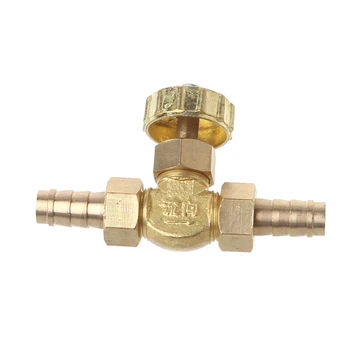 Elbow Brass Needle Valve 10mm Propane Butane Gas Adjuster Barbed Spigots 1 Mpa 40JE