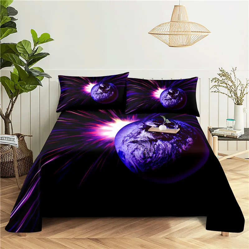 Earth Bedding Sheet Home Digital Printing Polyester Bed Flat Sheet With Pillowcase Print Bed Sheet
Earth Bedding Sheet Home Digital Printing Polyester Bed Flat Sheet With Pillowcase Print Bed Sheet