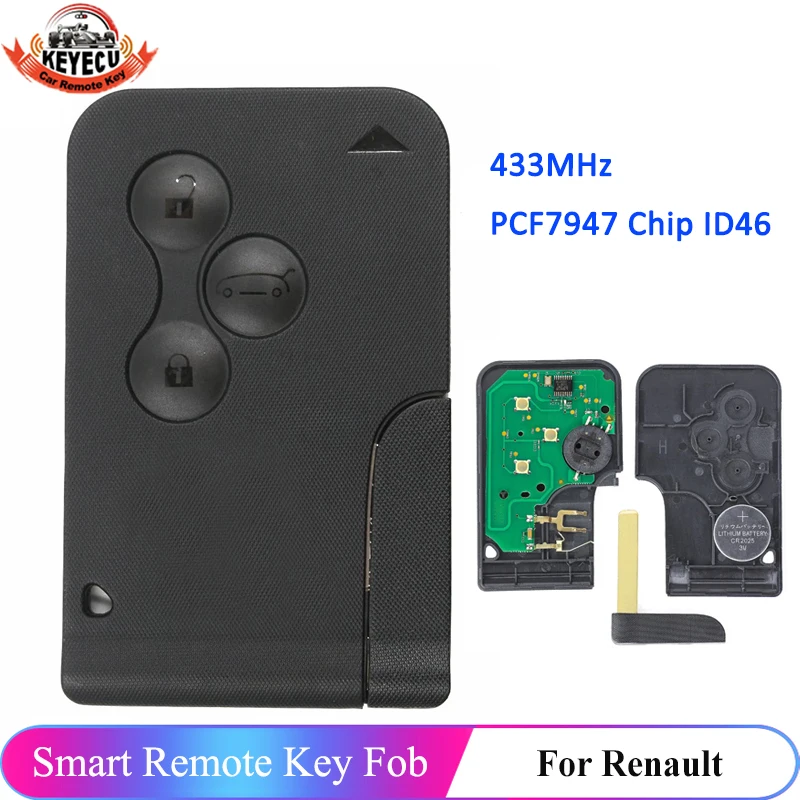 KEYECU 3 кнопки 433 МГц PCF7947 чип ID46 дистанционная ультразвуковая печатная плата для