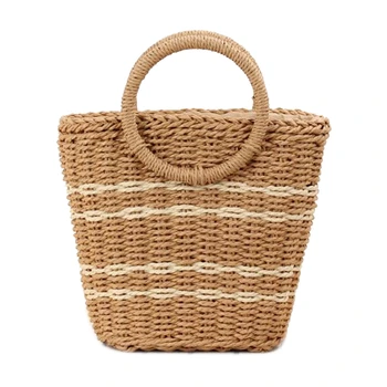 Handmade Striped Wild Straw Bag Small Portable Beach Bag Fashion Cute Female Bag
Handmade Striped Wild Straw Bag Small Portable Beach Bag Fashion Cute Female Bag