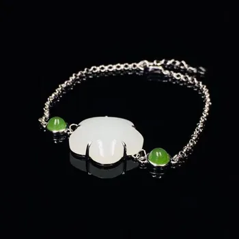 Chinese 925 Sterling Silver Hetian White Jade Carved Flower Shape Inlaid With Beads Bracelets For Women Charms Jewelry Xmas Gift
Chinese 925 Sterling Silver Hetian White Jade Carved Flower Shape Inlaid With Beads Bracelets For Women Charms Jewelry Xmas Gift