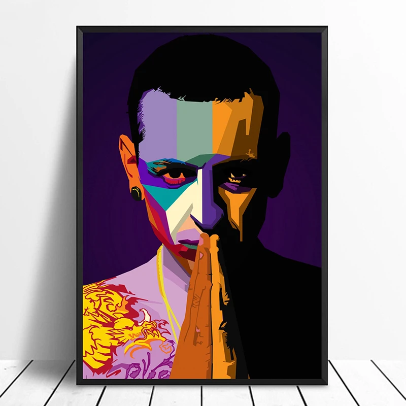 Chester Bennington WPAP поп арт хип хоп музыкальный певец постер печать настенная живопись