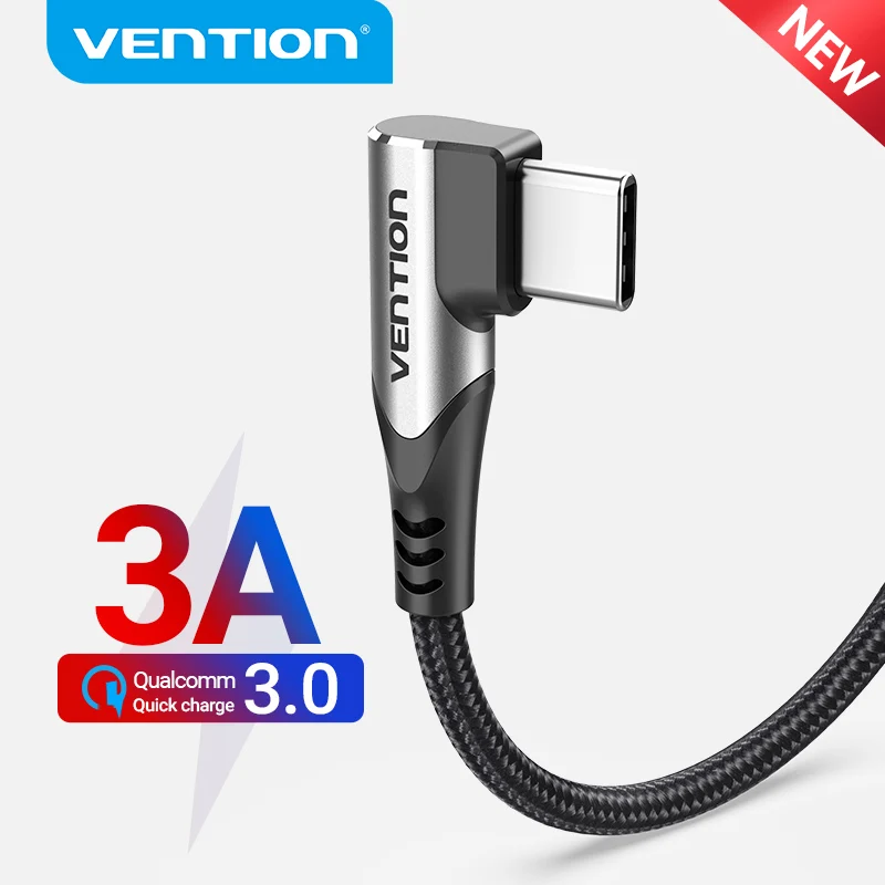 Кабель Vention USB Type-C для Samsung S10 Xiaomi mi9 10 pro 90 градусов | Мобильные телефоны и