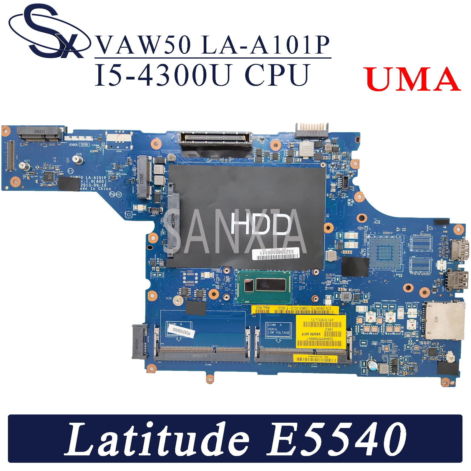 Материнская плата KEFU VAW50 для ноутбука Dell Latitude E5540 оригинальная материнская I5-4300U CPU