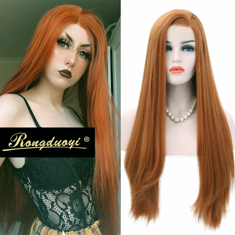 RONGDUOYI Heat Resistant Fiber Silky Straight Brown Synthetic Lace Front Wigs For Women Side Part Long Glueless Lace Cosplay Wig
RONGDUOYI Heat Resistant Fiber Silky Straight Brown Synthetic Lace Front Wigs For Women Side Part Long Glueless Lace Cosplay Wig