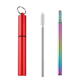 Portable Stainless Steel Telescopic Drinking Straw Travel Reusable Collapsible Metal Drinking Straw With Brush and Aluminum Case
Portable Stainless Steel Telescopic Drinking Straw Travel Reusable Collapsible Metal Drinking Straw With Brush and Aluminum Case
