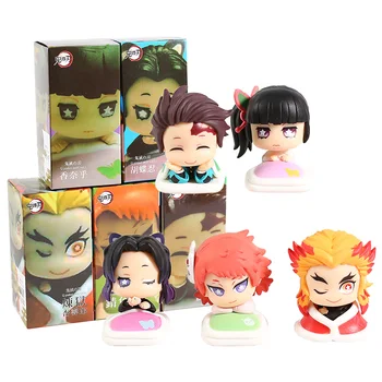 

Demon Slayer Kimetsu No Yaiba Kamado Tanjirou Kochou Shinobu Sabito Tsuyuri Kanawo Rengoku Kyoujurou Mini PVC Figures 5pcs/set