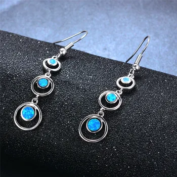 Cute Female Small Round Drop Earrings Boho Long Blue Fire Opal Earrings Luxury Silver Color Dangle Earrings For Women
Cute Female Small Round Drop Earrings Boho Long Blue Fire Opal Earrings Luxury Silver Color Dangle Earrings For Women