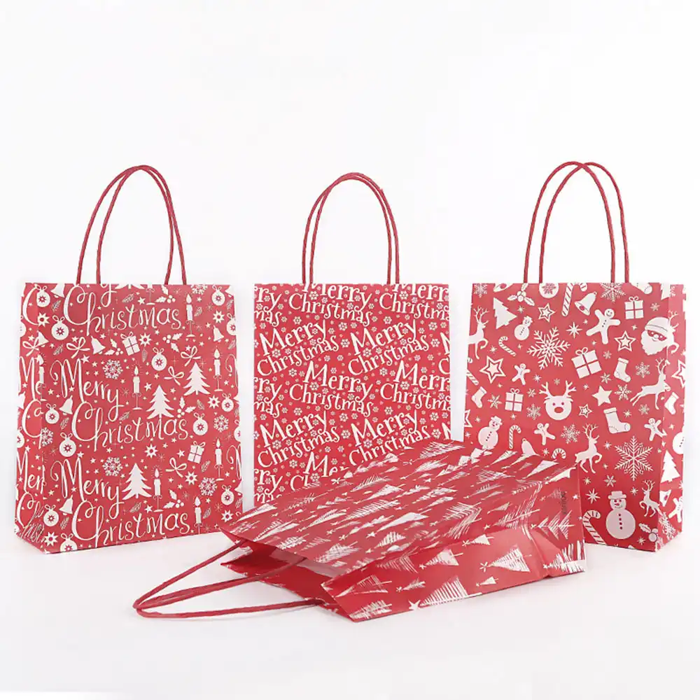 12pcs christmas gift bags cookies baking chocolate candy kraft
