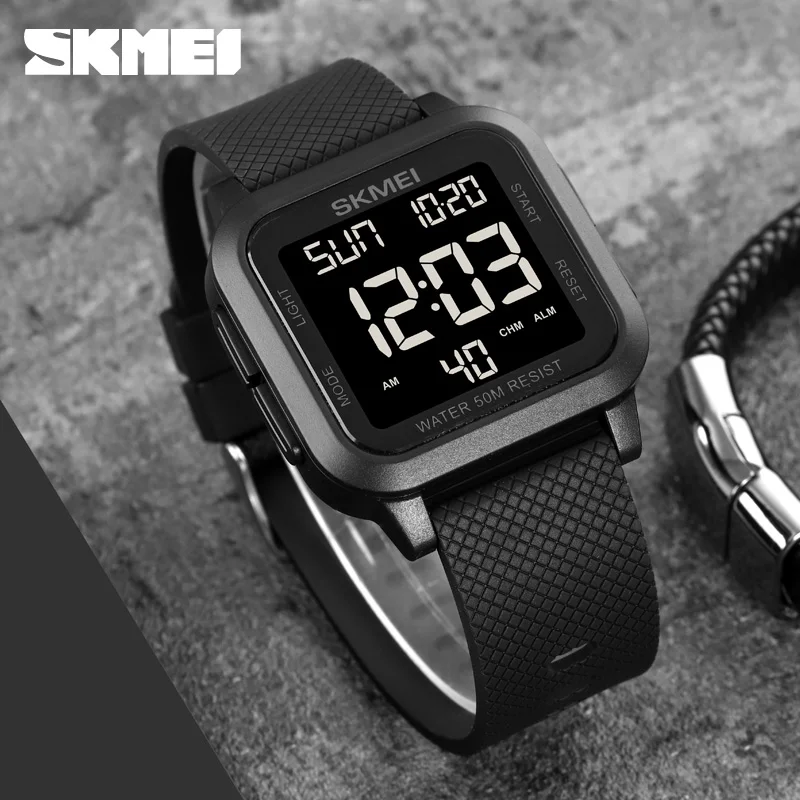 

Luxury Brand Mens Watches SKMEI Fashion Sport Waterproof Digital LED Countdown Chrono Alarm Clock Male Wristwatches Reloj Hombre