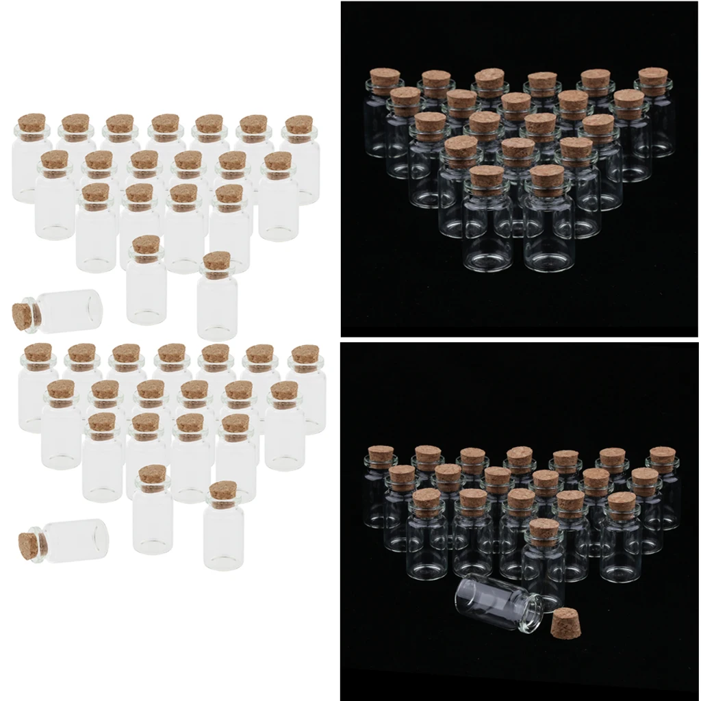 40 x Small 10ml Mini Cork Stopper Glass Vial Jars Drifting Wishing Bottles 40 x Small 10ml Mini Cork Stopper Glass Vial Jars Drifting Wishing Bottles