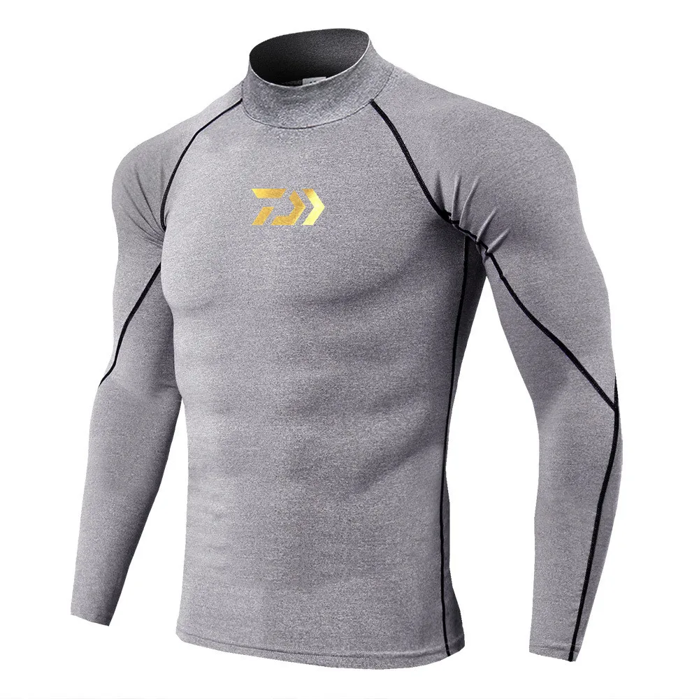 Новая мужская Спортивная футболка DAIWA с длинным рукавом облегающая Топ для бега