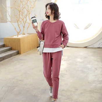 Spring Autumn New O-neck Tracksuit Long Sleeve Suit Female Cotton Sportswear Casual Running Two Piece Set Women Splice Clothes
Spring Autumn New O-neck Tracksuit Long Sleeve Suit Female Cotton Sportswear Casual Running Two Piece Set Women Splice Clothes