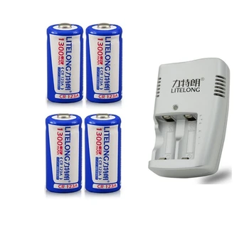 4PCS Large capacity 1300mAh 3V CR123A rechargeable battery LiFePO4 16340 lithium battery + 1PCS CR123a smart charger
4PCS Large capacity 1300mAh 3V CR123A rechargeable battery LiFePO4 16340 lithium battery + 1PCS CR123a smart charger