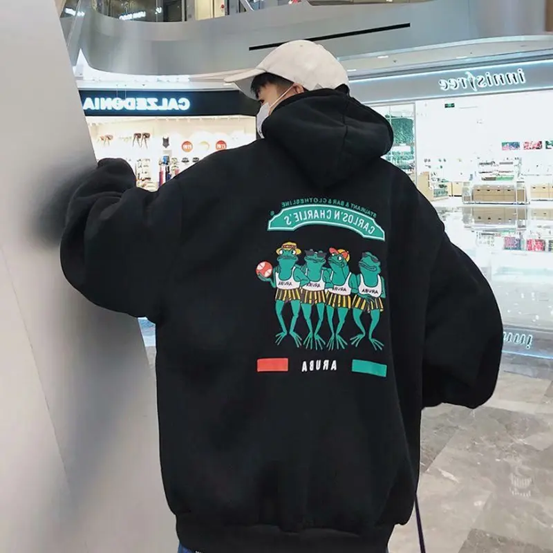 Hoodies Mens Plus Velvet Print Hoodie Men Sweatshirts Casual Loose Streetwear Funny Hooded Clothes Pockets Students BF Clothing
Hoodies Mens Plus Velvet Print Hoodie Men Sweatshirts Casual Loose Streetwear Funny Hooded Clothes Pockets Students BF Clothing