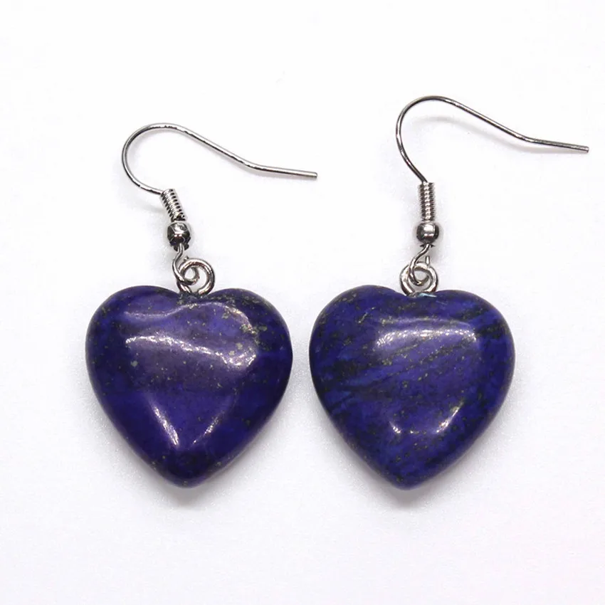 Kraft-beads Silver Plated Cute Heart Lapis Lazuli Dangle Earrings For Party Gift Jewelry 
Kraft-beads Silver Plated Cute Heart Lapis Lazuli Dangle Earrings For Party Gift Jewelry