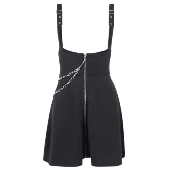 Ruibbit Women Mini Pleated Skirts Gothic Punk Black High Waist Slim Skirt Streetwear Fashion Female Suspender | Женская одежда