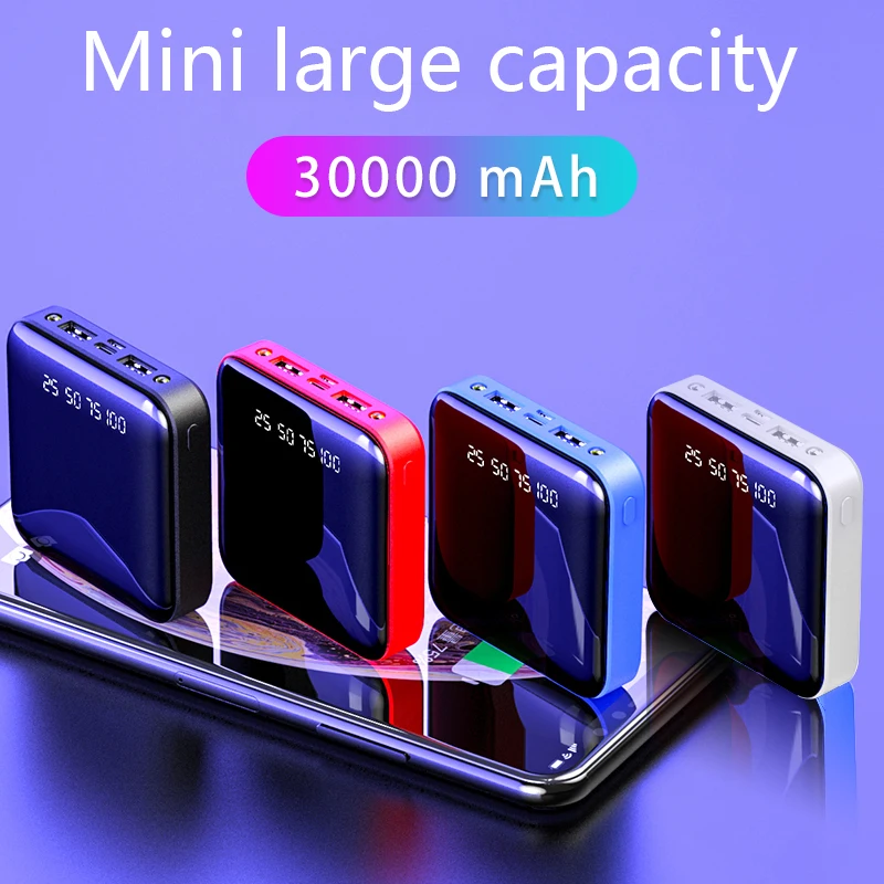 30000mAh Mini Portable Power Bank Full Screen Digital DisplayPowerbank Fast Charging External Battery for Smart Mobile Phone
30000mAh Mini Portable Power Bank Full Screen Digital DisplayPowerbank Fast Charging External Battery for Smart Mobile Phone