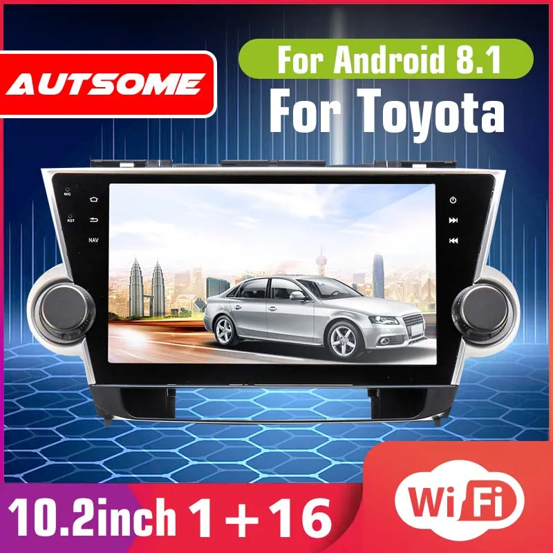 10.2" Android 6.0 Car Radio 1 Din Quad Core Stereo Receiver GPS Stereo Wifi bluetooth RDS Audio for Toyota Highlander 2009-2019
10.2" Android 6.0 Car Radio 1 Din Quad Core Stereo Receiver GPS Stereo Wifi bluetooth RDS Audio for Toyota Highlander 2009-2019