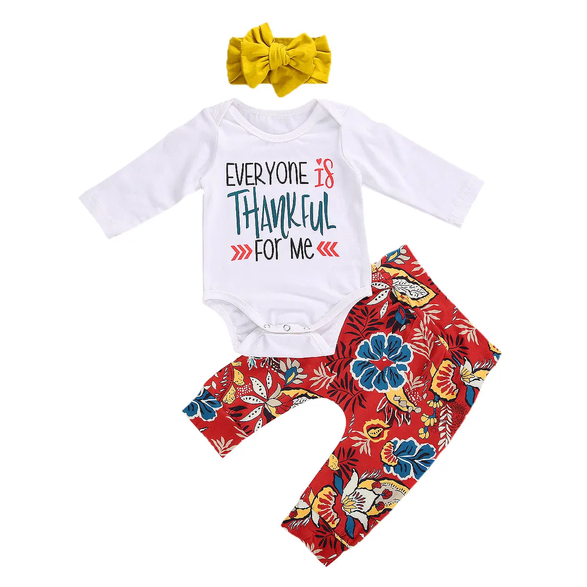 3Pieces Infant Newborn Baby Girls Suit Set Floral Print Round Neck Long Sleeve Baby Romper Top+Long Trousers+Headband Outfit
3Pieces Infant Newborn Baby Girls Suit Set Floral Print Round Neck Long Sleeve Baby Romper Top+Long Trousers+Headband Outfit