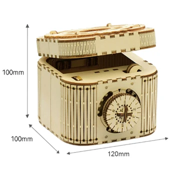 DIY Handmade Wooden 3D Mechanical Transmission Cipher Music Box Model Assembling Building Block Toys, Need to Be Assembled Manua
DIY Handmade Wooden 3D Mechanical Transmission Cipher Music Box Model Assembling Building Block Toys, Need to Be Assembled Manua