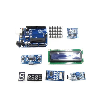 

Ultimate Starter Kit including Ultrasonic Sensor, UNO R3, LCD1602 Screen for arduino UNO Mega2560 UNO Nano with Plastic Box diy