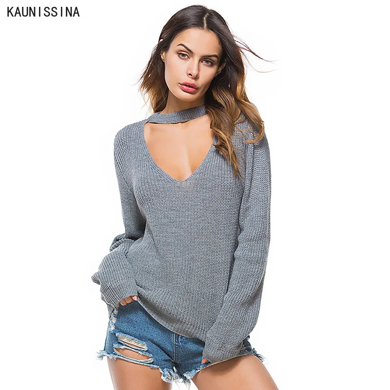 Women's Jumpers Autumn Winter Sexy Deep V-Neck Sweater Women Knitted Ribbed Pullover Sweaters Long Sleeve Knitting Pullovers
Women's Jumpers Autumn Winter Sexy Deep V-Neck Sweater Women Knitted Ribbed Pullover Sweaters Long Sleeve Knitting Pullovers
