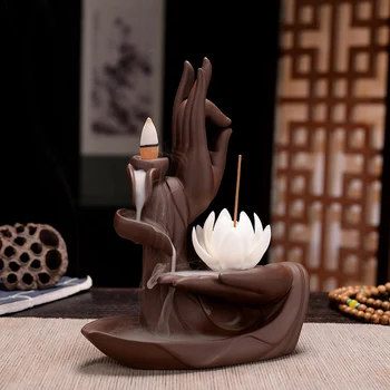 Backflow Incense Burner Ceative Ceramic Incense Burner Waterfall Incense Sticks Holder Handicraft White Lotus With 20pcs Cones
Backflow Incense Burner Ceative Ceramic Incense Burner Waterfall Incense Sticks Holder Handicraft White Lotus With 20pcs Cones