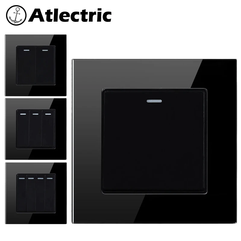 Atlectric 1 2 3 4 Gang 1 2 Way Button Switch Light Switch On / Off Wall Push Button Lamp Switch Tempered Glass Panel
Atlectric 1 2 3 4 Gang 1 2 Way Button Switch Light Switch On / Off Wall Push Button Lamp Switch Tempered Glass Panel