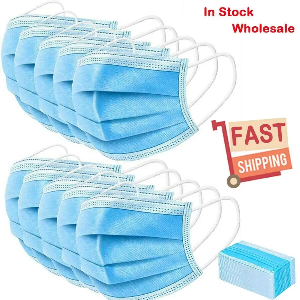 

Fast Deliver 100PCS Disposable Mask 3 Layer Face Masks Earloop Mouth Masks In Stock Ship within 18hours Drop shipping