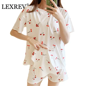 Cartoon Pajamas Set Women Cute Cat Pritning Short Sleeve T-shirt Shorts Sleepwear Nightwear Set Pyjama Femme Womens Pajamas Set 
Cartoon Pajamas Set Women Cute Cat Pritning Short Sleeve T-shirt Shorts Sleepwear Nightwear Set Pyjama Femme Womens Pajamas Set