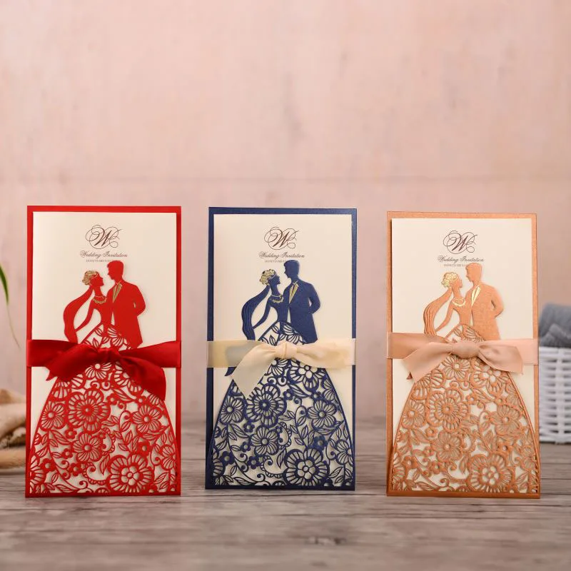 50pcs Laser Cut Wedding Invitations Card Bride and Groom Greeting Cards Customize Envelopes with Ribbon Wedding Party Decoration
50pcs Laser Cut Wedding Invitations Card Bride and Groom Greeting Cards Customize Envelopes with Ribbon Wedding Party Decoration