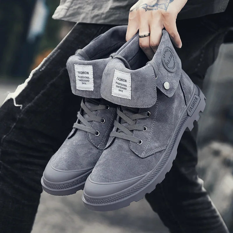 Winter MEN'S SHOES Worker Boot Men's Hight-top Martin Boots England Men's Boot Retro Short Boots 2019 New Style Combat Boots