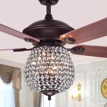 52'' Ceiling Fan Lights with Crystal Pull Switch and Remote Wood Blades Retro Fan Chandelier Living room, Bedroom, Cafe
52'' Ceiling Fan Lights with Crystal Pull Switch and Remote Wood Blades Retro Fan Chandelier Living room, Bedroom, Cafe