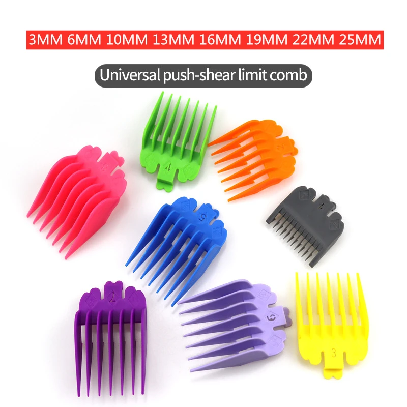 8PCS/set 4 Colors Universal Hair Clipper Limit Comb Guide Attachment Size Barber Replacement 1.5/3/4.5/6/10/13/19/25mm G0702
8PCS/set 4 Colors Universal Hair Clipper Limit Comb Guide Attachment Size Barber Replacement 1.5/3/4.5/6/10/13/19/25mm G0702