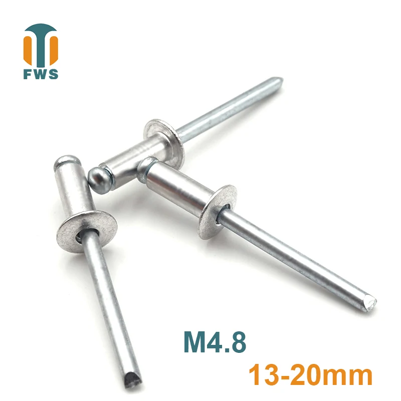 10 PCS M4.8 13-20mm DIN EN ISO 15977 GB /T 12618.1 Aluminum Open End Blind Rivets Pop Rivet With Protruding Head For Furniture 
10 PCS M4.8 13-20mm DIN EN ISO 15977 GB /T 12618.1 Aluminum Open End Blind Rivets Pop Rivet With Protruding Head For Furniture
