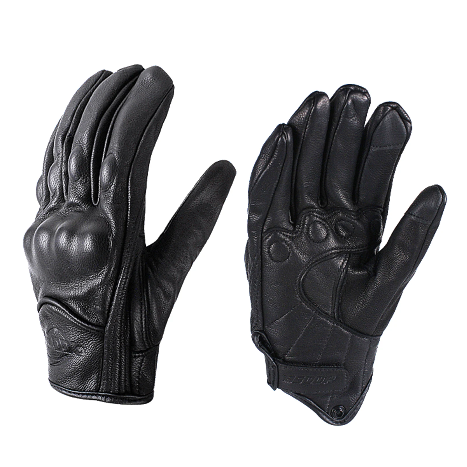 

BSDDP Genuine Sheepskin Gloves Breathable Full-fingers Durable Perforated Leather Gloves Hand Protector for Racing Motor Cycling