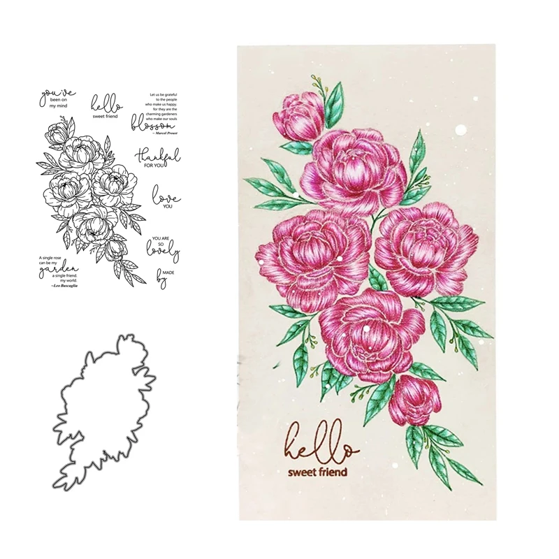 Metal Cutting Dies and Rubber Stamps Hello Flowers for Scrapbooking Craft Dies Cut Stencil Card Making Album Sheet Decoration
Metal Cutting Dies and Rubber Stamps Hello Flowers for Scrapbooking Craft Dies Cut Stencil Card Making Album Sheet Decoration