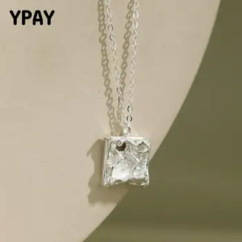 YPAY Korea 100% Authentic 925 Sterling Silver Chain Necklaces Women With Concave-convex Tin Foil Irregular Square Pendant YMN198
YPAY Korea 100% Authentic 925 Sterling Silver Chain Necklaces Women With Concave-convex Tin Foil Irregular Square Pendant YMN198