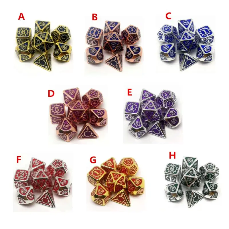 New Metal Dice 7pcs/set Dungeons & Dragons Creative RPG Dice D&D Board Game Toy Y4UB
New Metal Dice 7pcs/set Dungeons & Dragons Creative RPG Dice D&D Board Game Toy Y4UB