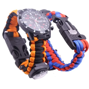 Survival Watch Outdoor Camping Medical Multi-functional Compass Thermometer Rescue Paracord Bracelet Equipment Tools kit
Survival Watch Outdoor Camping Medical Multi-functional Compass Thermometer Rescue Paracord Bracelet Equipment Tools kit