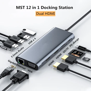 USB C Hub for Macbook Pro Triple Display Type C Hub to Dual HDMI & DP usb c SD Card Readers RJ45 3.5mm Aux PD USB Hub Adapter
USB C Hub for Macbook Pro Triple Display Type C Hub to Dual HDMI & DP usb c SD Card Readers RJ45 3.5mm Aux PD USB Hub Adapter