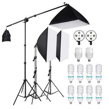 Photography Studio Softbox Lighting Kit With Cantilever Frame Support System 50x70cm Softbox E27 25W/135W Lamp Boom Arm Light
Photography Studio Softbox Lighting Kit With Cantilever Frame Support System 50x70cm Softbox E27 25W/135W Lamp Boom Arm Light
